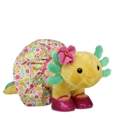 Pineapple Axolotl Stuffed Animal Hibiscus Flower Gift Set