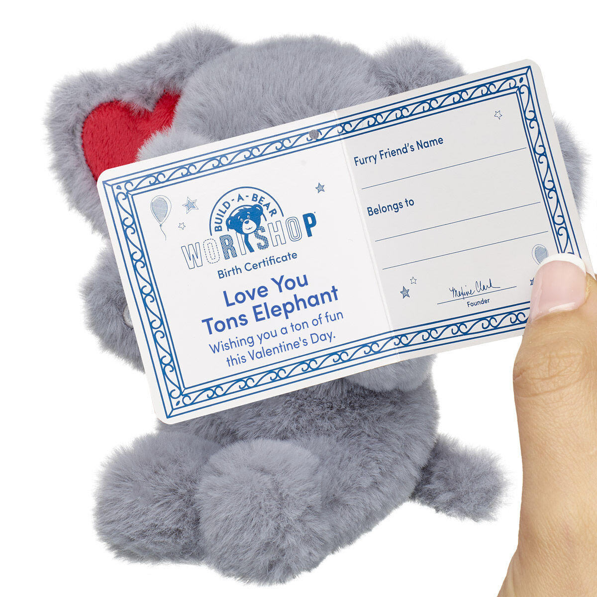 Build-A-Bear Mini Beans® Love You Tons Elephant Stuffed Animal