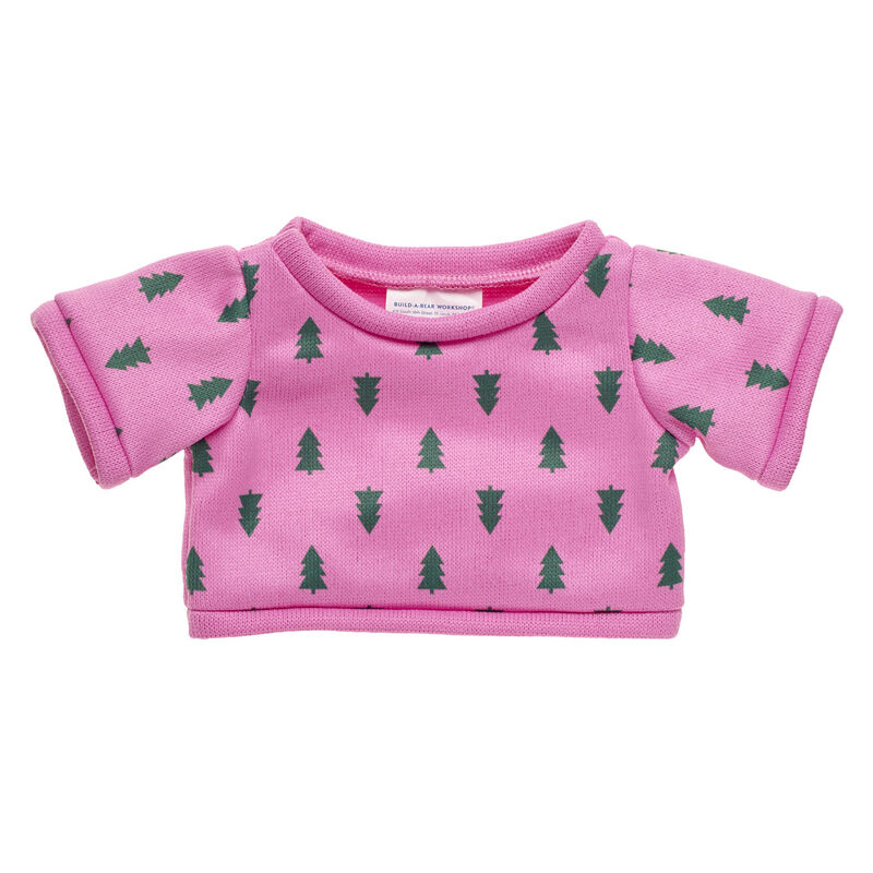 Pink and Green Christmas Tree Sweater for Stuffed Animals - Build-A-Bear Workshop&reg;