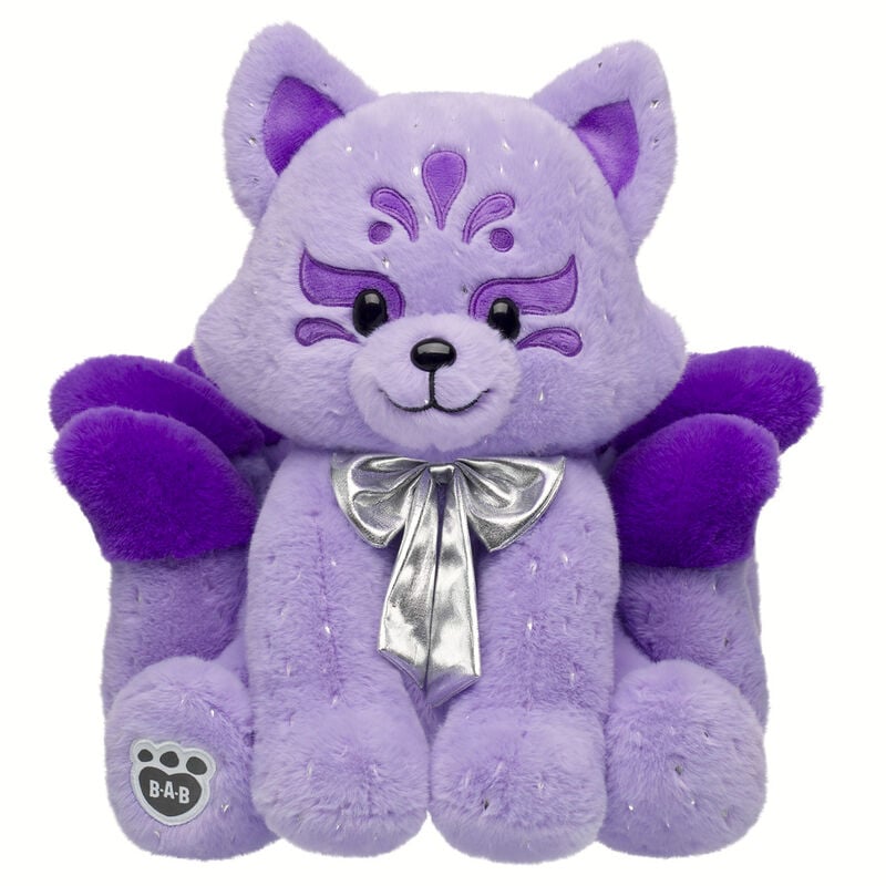Nine-tailed Kitsune Fox Stuffed Animal with Silver Gifting Bow plush by Build-A-Bear
