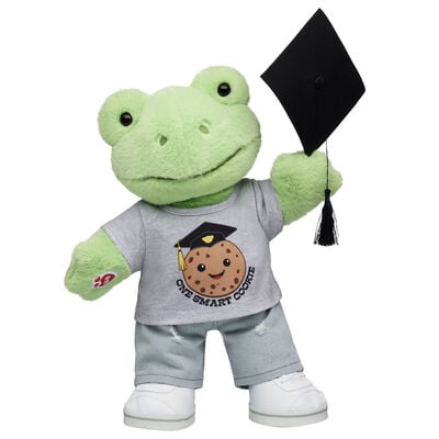 Spring Green Frog Stuffed Animal "One Smart Cookie" Graduation Gift Set
