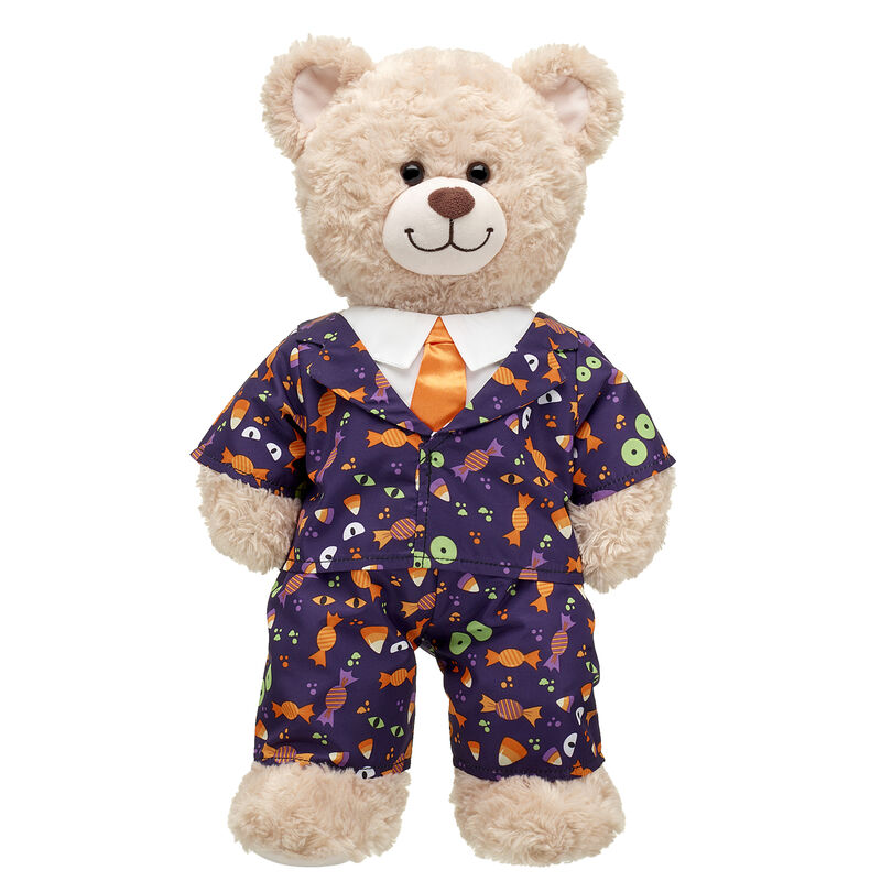 Halloween Suit w/ White Collars & Orange Tie - Build-A-Bear®