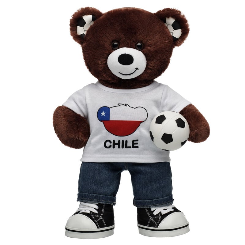 Let's Goal Bear Chile Gift Set plush by Build-A-Bear