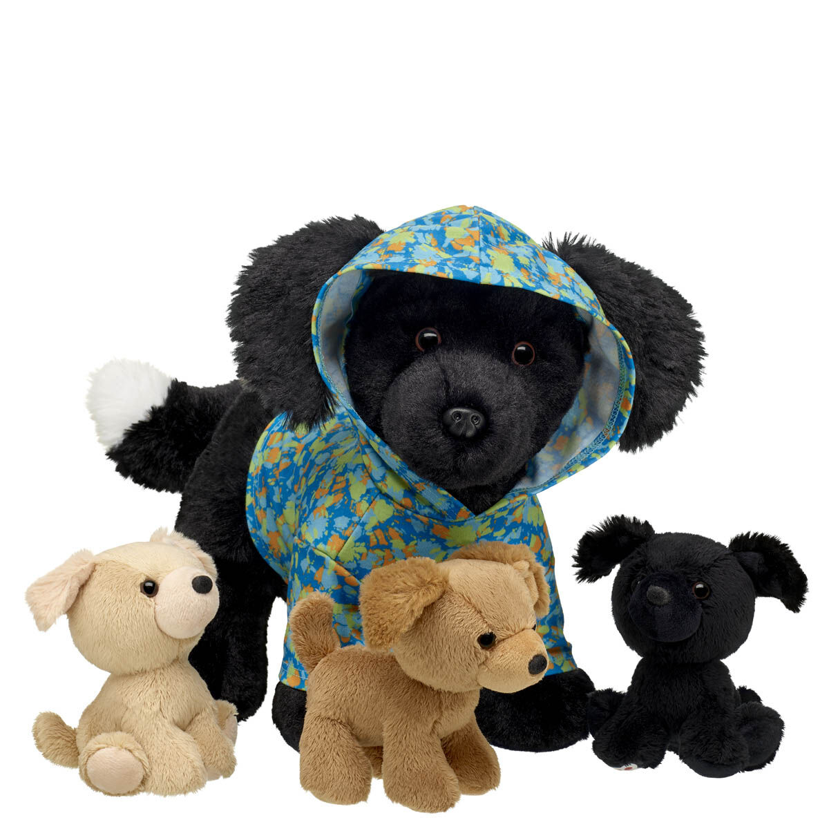 Black and white dog stuffed animal discount