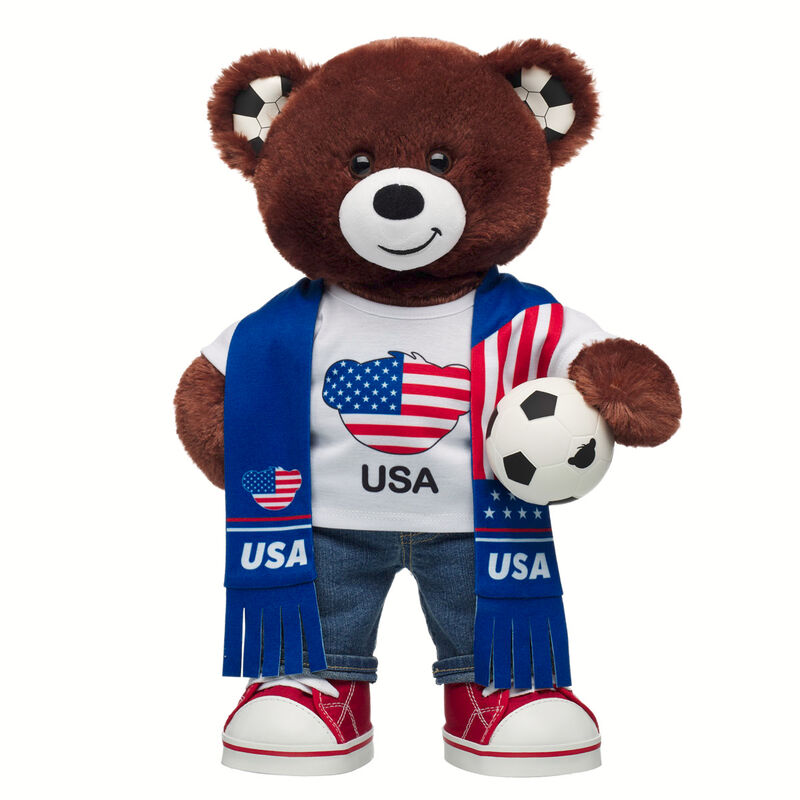 Let's Goal Bear USA Gift Set plush by Build-A-Bear
