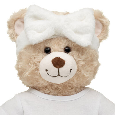 White Plush Bow Headwrap