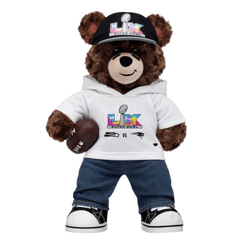 Football Teddy Bear Super Bowl LX New England Patriots and Seattle Seahawks Gift Set plush by Build-A-Bear