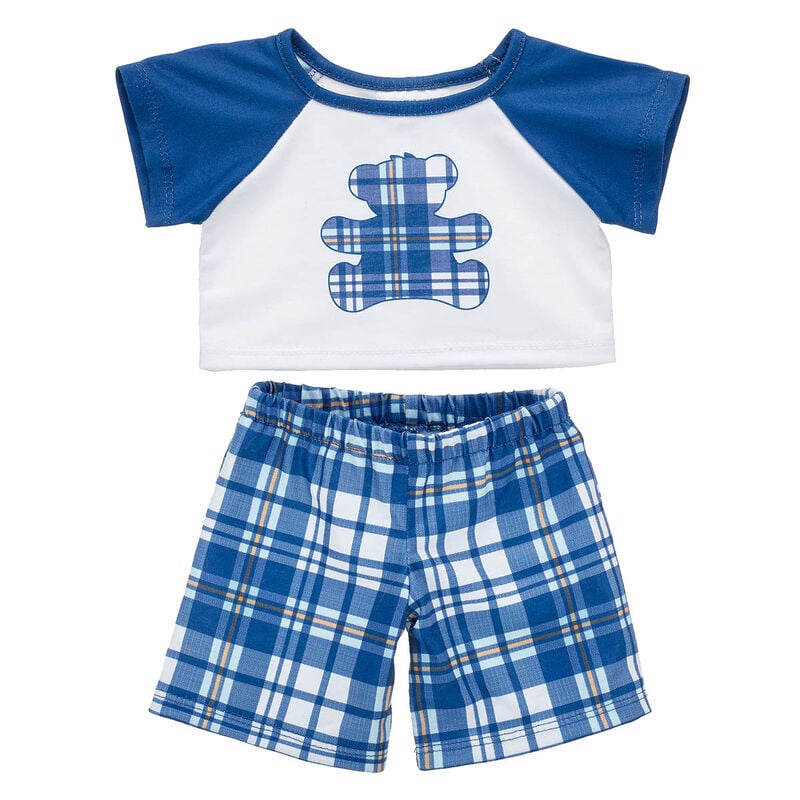 Bear Blue Plaid PJ Outfit