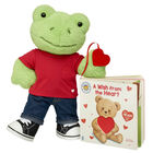 Spring Green Frog Stuffed Animal "A Wish from the Heart" Board Book Gift Set