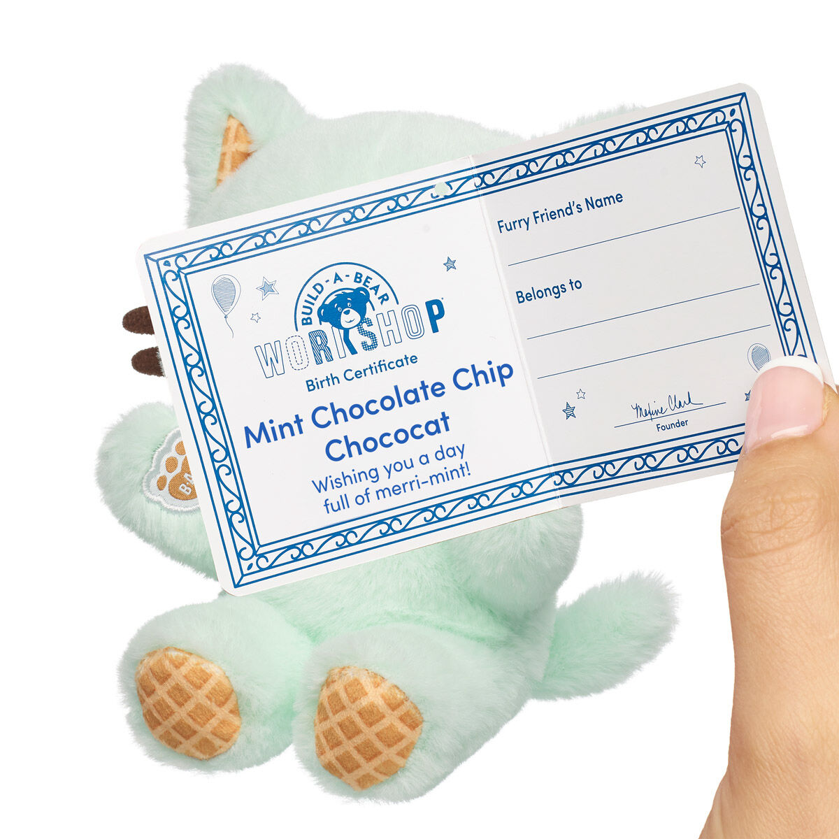 Build-A-Bear Mini Beans® Mint Chocolate Chip Chococat™ Plush