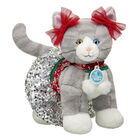 Promise Pets Grey ‘n’ White Kitty Stuffed Animal Red Dress Gift Set 
