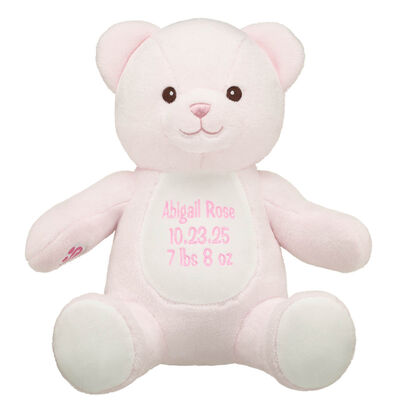 Embroidered Baby Pink Teddy Bear