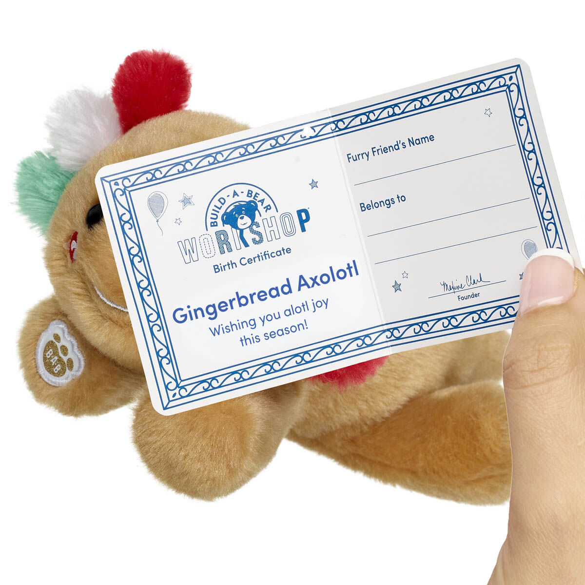 Build-A-Bear Mini Beans® Gingerbread Axolotl Stuffed Animal