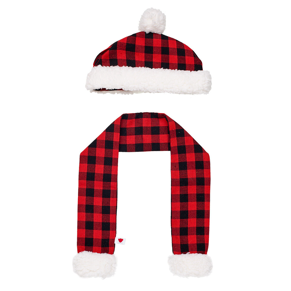 Red Buffalo Check Hat and Scarf Set