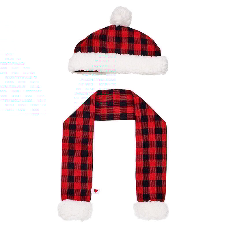 Red Buffalo Check Hat and Scarf Set