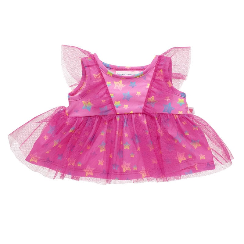 Pink Stars Tulle Sleeve Dress for Stuffed Animals - Build-A-Bear Workshop&reg;