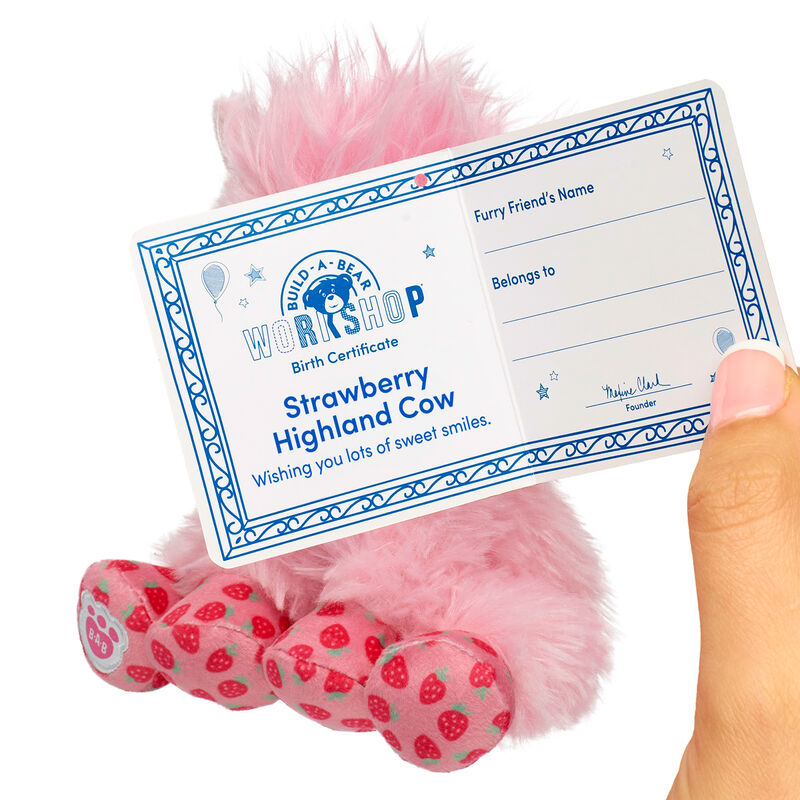 Build-A-Bear Mini Beans Strawberry Highland Cow Stuffed Animal plush by Build-A-Bear