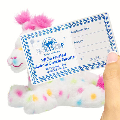 Build-A-Bear Mini Beans&reg; White Frosted Animal Cookie Giraffe Stuffed Animal