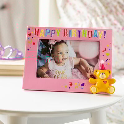 Build-A-Bear&reg; Happy BEARthday! Pink Photo Frame