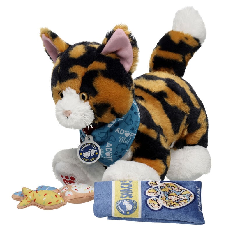Promise Pets Calico Stuffed Animal Pet Snacks Gift Set plush by Build-A-Bear