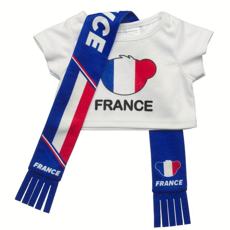 France Scarf and T-Shirt Set by Build-A-Bear