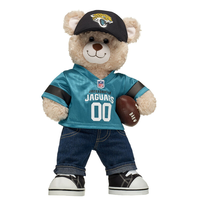 Happy Hugs Teddy Bear with Jacksonville Jaguars Jersey, Hat, and Football - Build-A-Bear Workshop®
