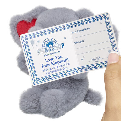 Build-A-Bear Mini Beans&reg; Love You Tons Elephant Stuffed Animal