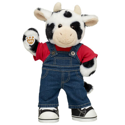 Cuddly Cow Stuffed Animal Overalls Gift Set