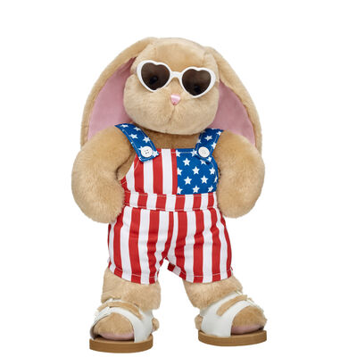 Pawlette&trade; Bunny Plush USA Overalls Gift Set