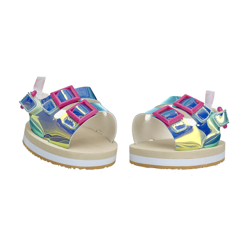 Holographic Slide Sandals