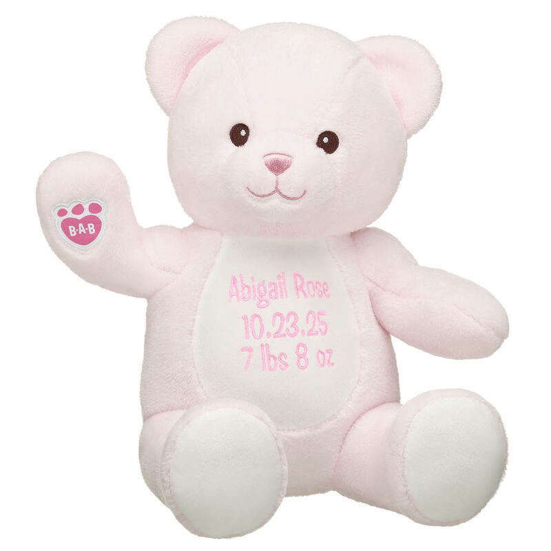 Online Exclusive Embroidered Baby Pink Teddy Bear - Build-A-Bear Workshop®