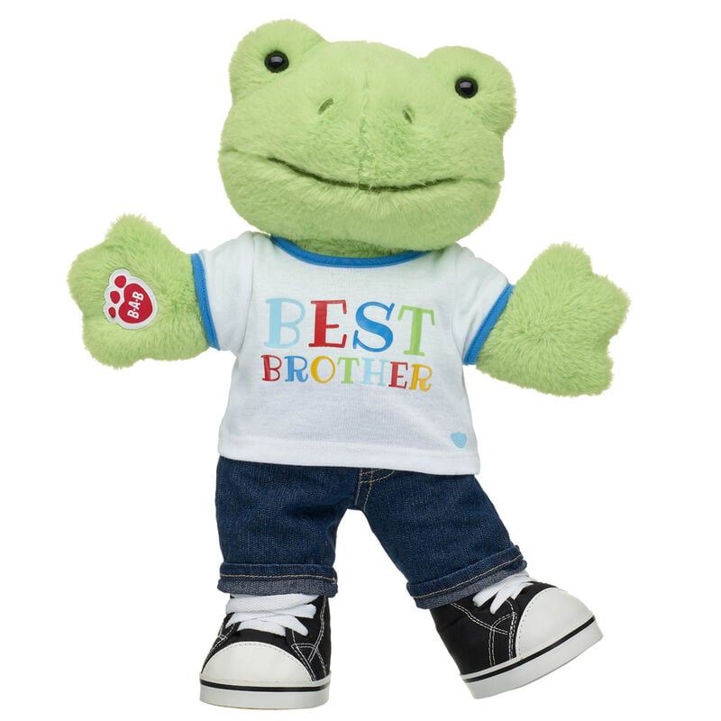 Spring Green Frog Stuffed Animal Best Brother Gift Set