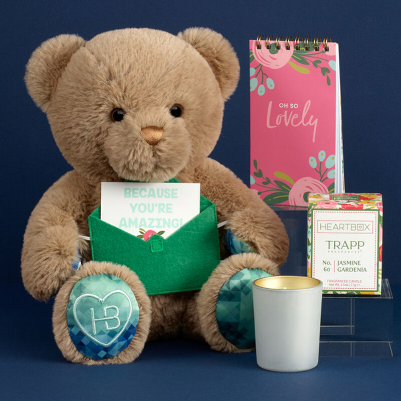 Personalised Get Well Soon Card - Teddy Bear with Heart - Any Name/Any  Message