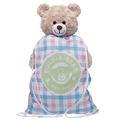 Spring Gingham Toy Bear Carrier