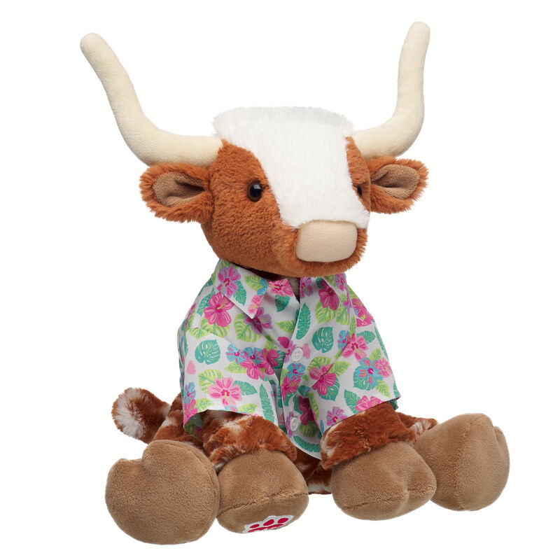 Longhorn Cow Stuffed Animal Tropical Gift Set plush by Build-A-Bear