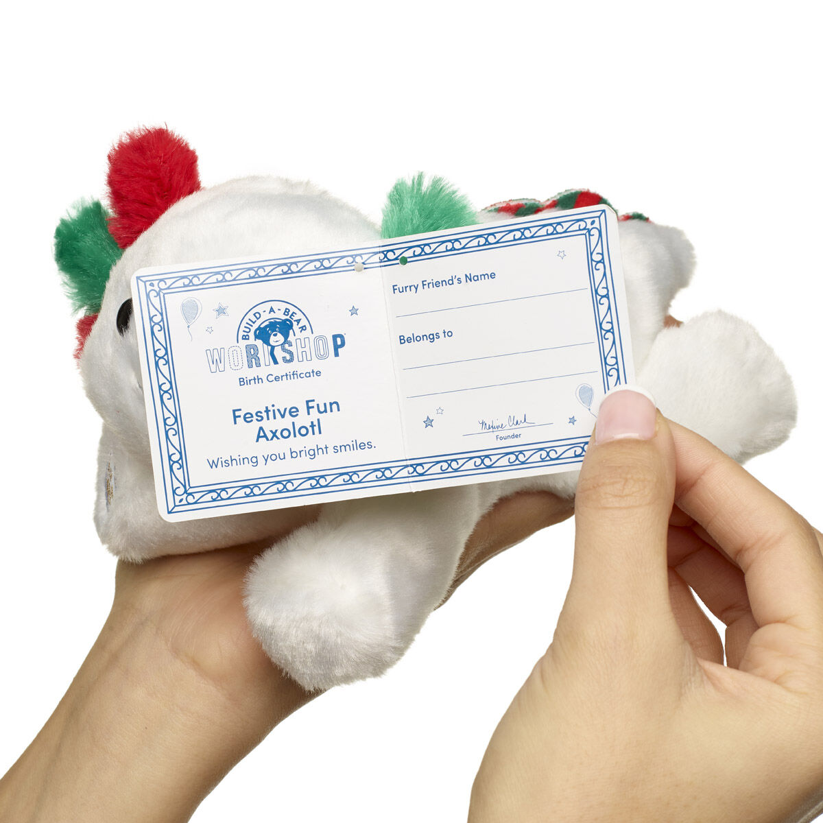 Build-A-Bear Mini Beans® Festive Fun Axolotl Stuffed Animal