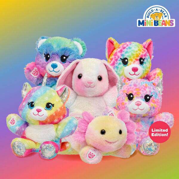 Build-A-Bear Mini Beans® Pastel Swirl Pawlette™ Bunny Plush