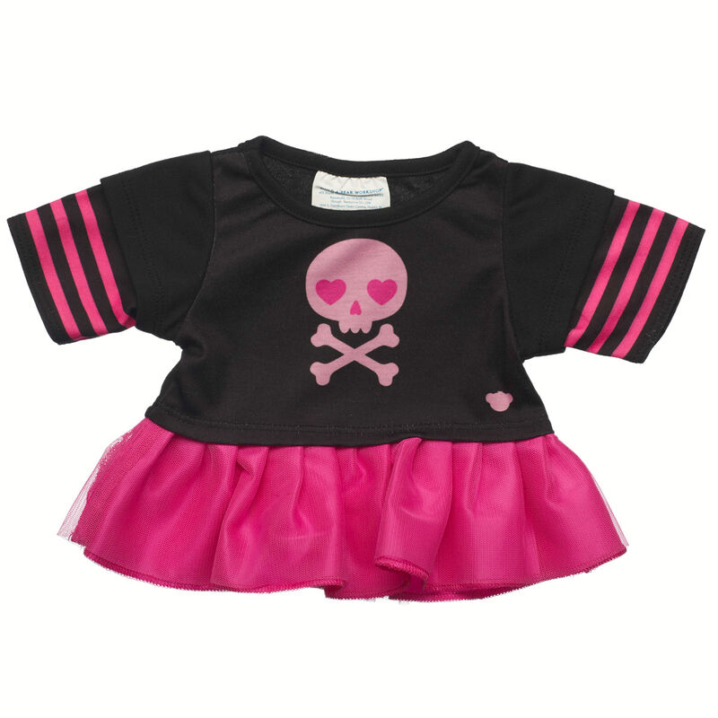 Black and Pink Skull Dress by Build-A-Bear