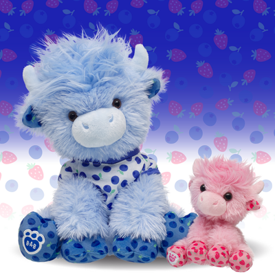 Blueberry Highland Cow Stuffed Animal with Mini Beans&reg; Strawberry Highland Cow