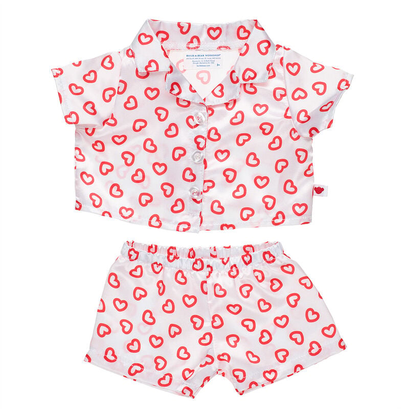 Online Exclusive Satin Hearts Pajama Set