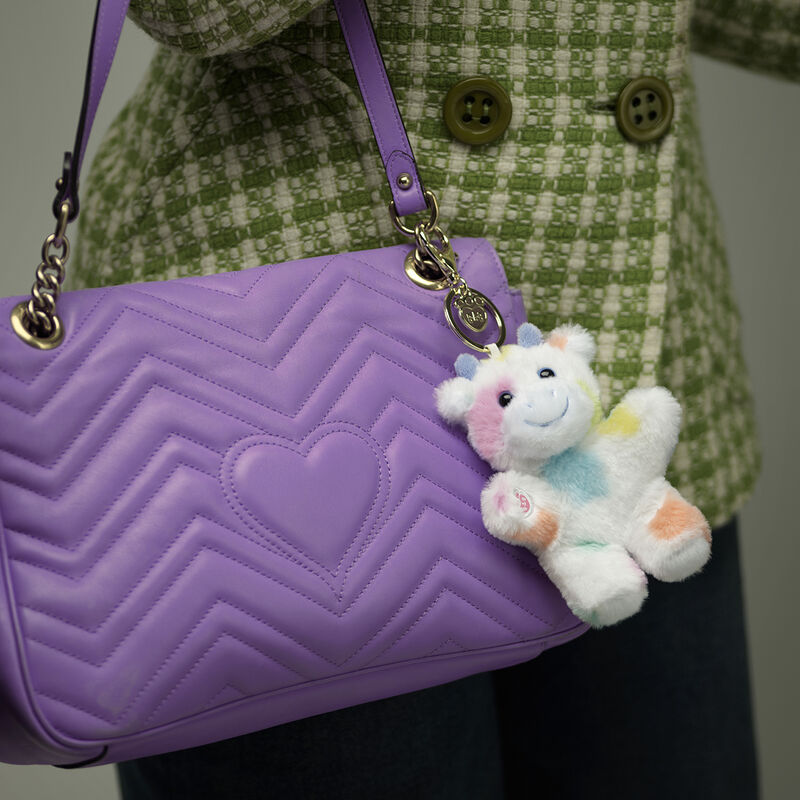 Colorful Splatter Cow Plush Bag Charm plush by Build-A-Bear