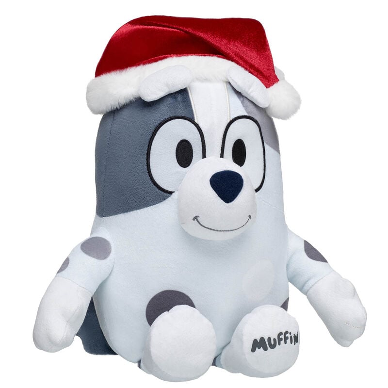 Muffin Plush Puppy with Santa Hat