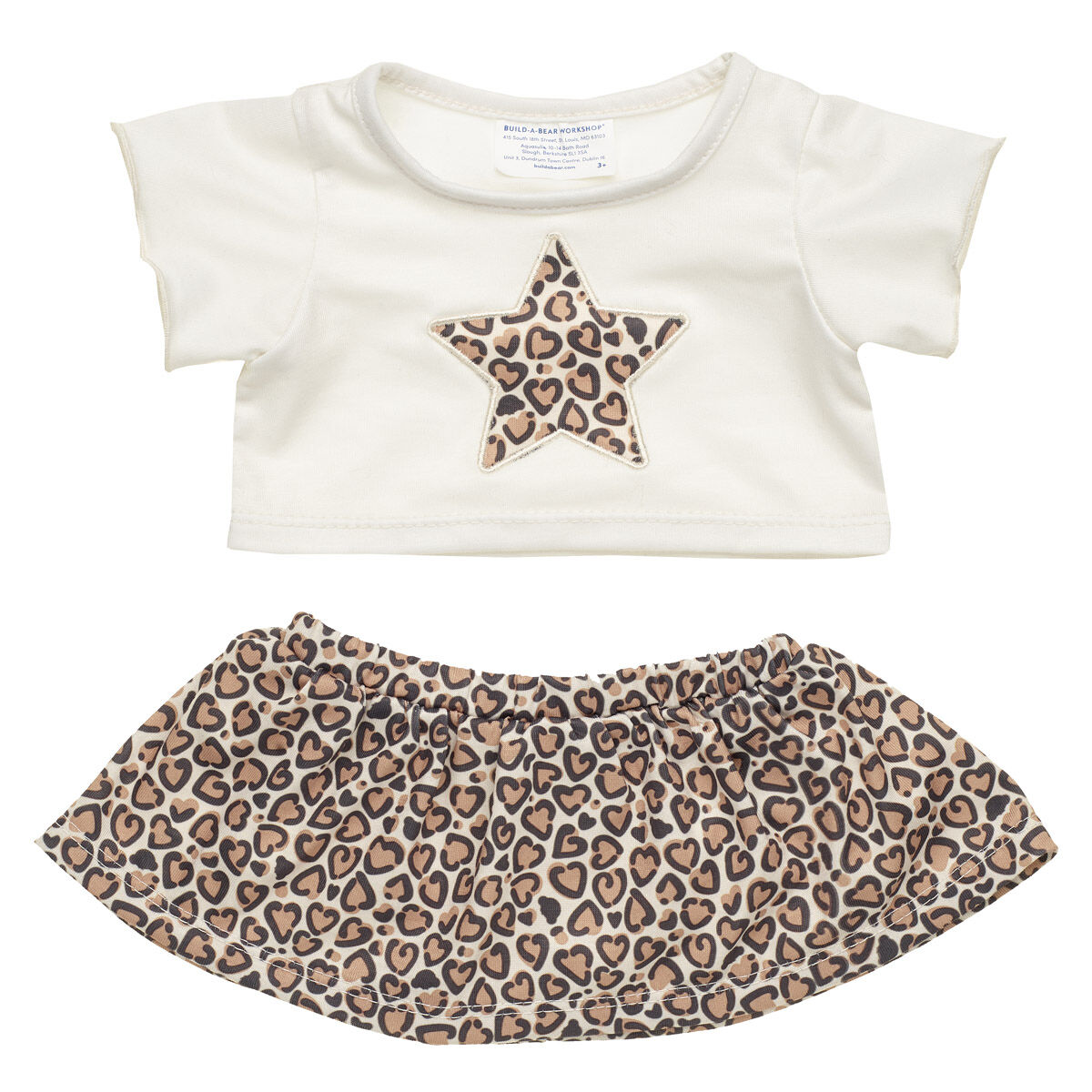 Leopard Print Star Skirt Set