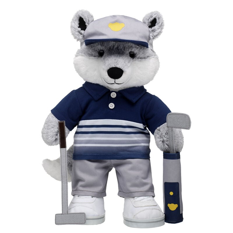 Online Exclusive Silver Fox Stuffed Animal Golf Gift Set plush by Build-A-Bear