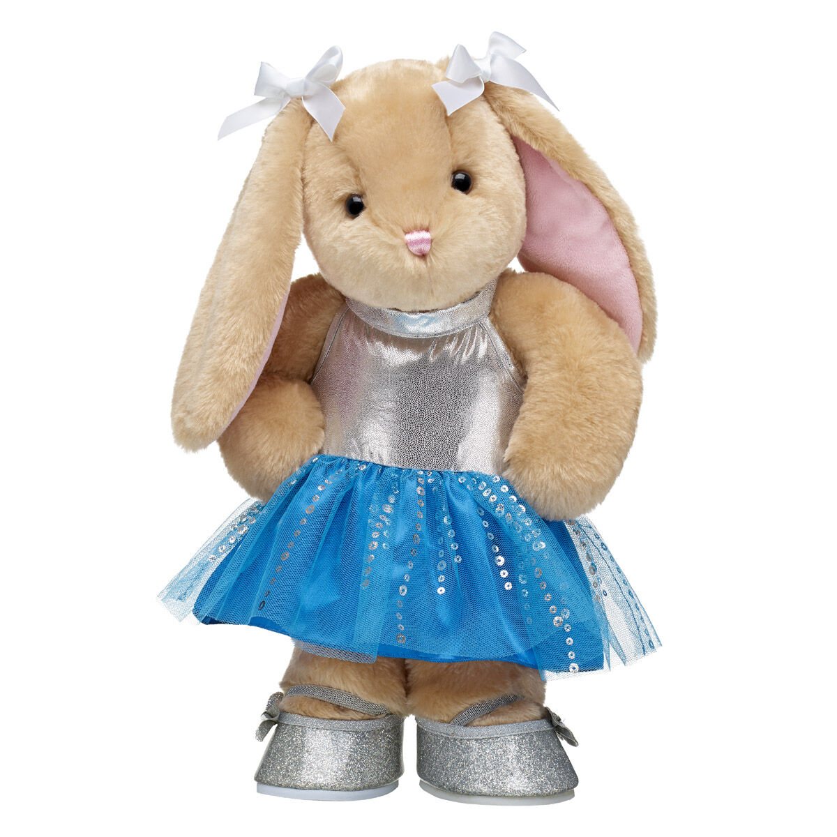 Pawlette™ Bunny Plush Silver & Blue Dress Set | Build-A-Bear®
