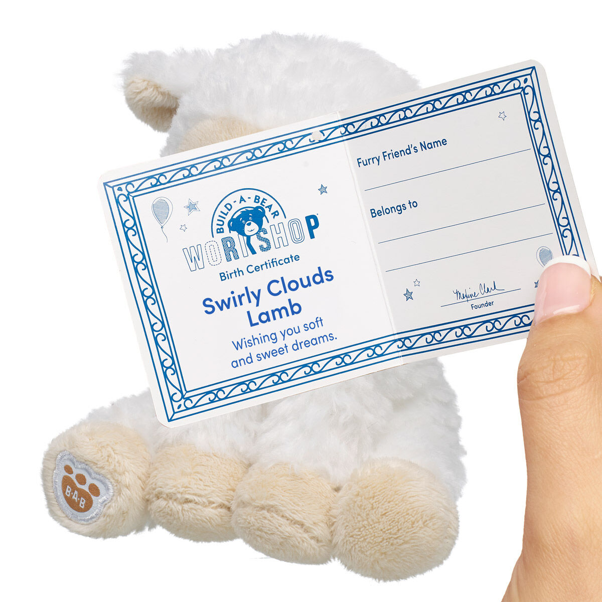 Build-A-Bear Mini Beans® Swirly Clouds Lamb Stuffed Animal