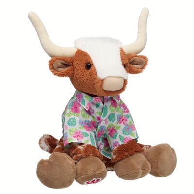 Longhorn Cow Stuffed Animal Tropical Gift Set