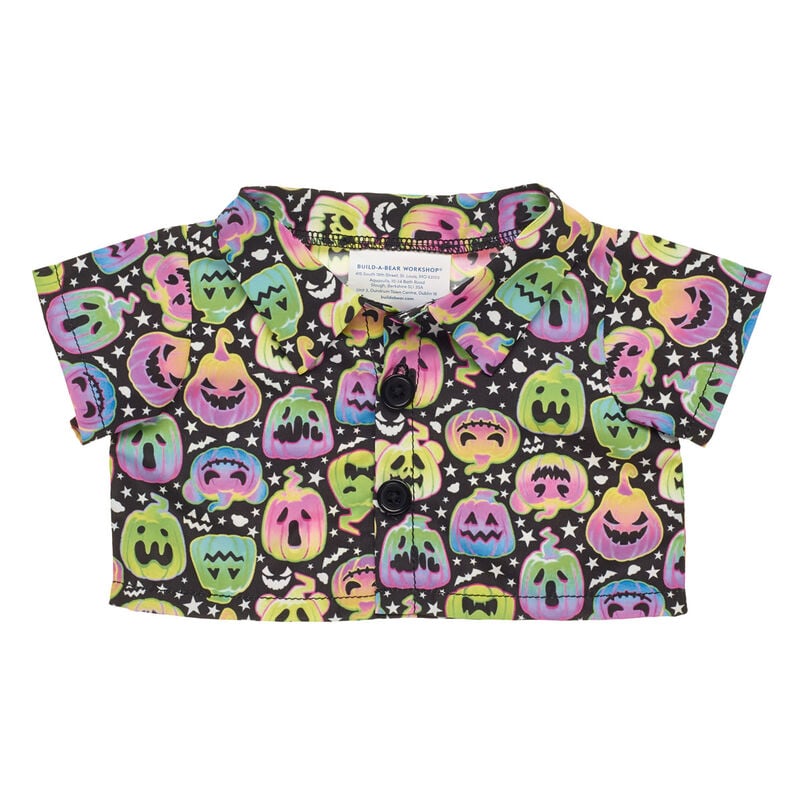 Neon Pumpkin Button Down Shirt for Stuffed Animals - Build-A-Bear Workshop&reg;