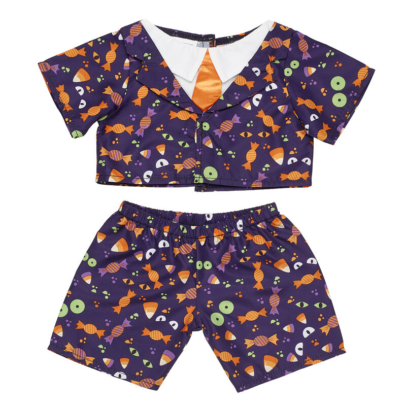 Halloween Suit w/ White Collars & Orange Tie - Build-A-Bear®