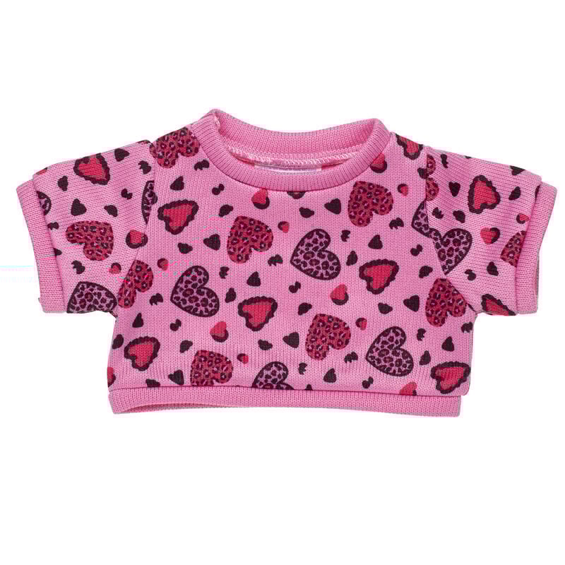 Leopard Print Heart Sweater by Build-A-Bear
